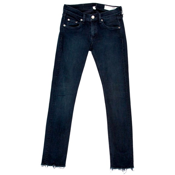 rag & bone Denim - Rag & Bone Womens Jeans Capri Ankle Black Sz 24 Dark Wash 5-Pocket Design Denim